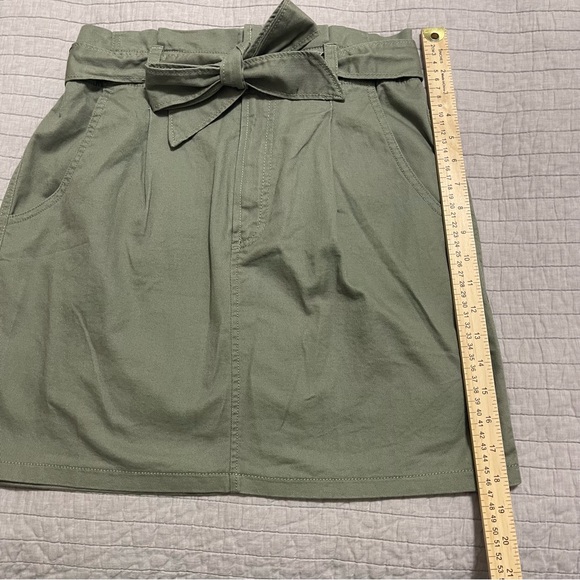 Loft Olive Green Tie Waist Pocket Skirt Style 585866 Size 4 - Picture 7 of 8